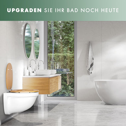 Benkstein WC-Deckel aus Bambus mit Absenkautomatik, antibakteriell