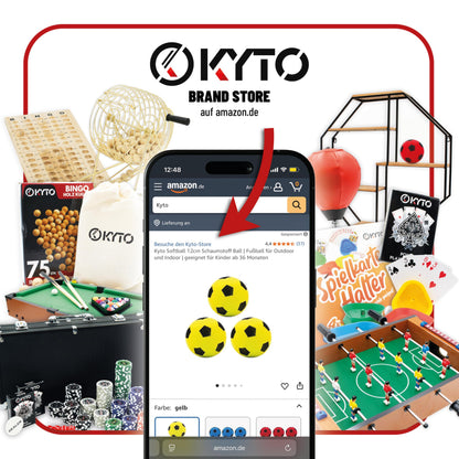 Kyto Bingo Trommel XXL Gold – Spielset mit 75 Kugeln und Karten