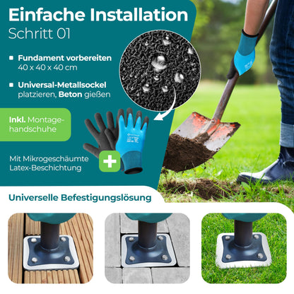 KESSER Universal-Bodenplatte Sonnenschirmständer aus Metall, Silber