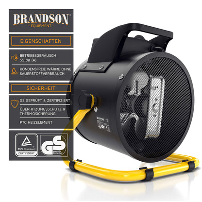 Brandson Heizlüfter 3000 W Keramik Elektroheizgebläse Bautrockner