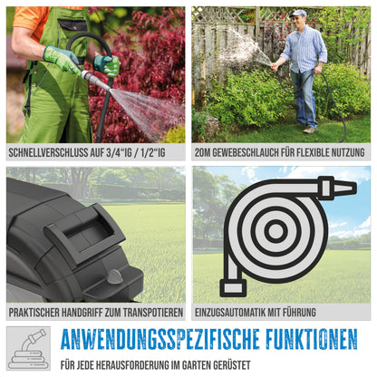 Güde Automatik Schlauchtrommel 20-2-2 mit 20 m Schlauch, Wandmontage