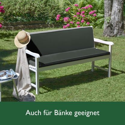 Beautissu Hollywoodschaukel Auflagen 2er Set Anthrazit 180x50 cm