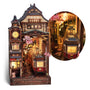 FUNPOLA Sakura Train Book Nook Kit – 3D Holzpuzzle mit LED, Miniatur-Bahnhof mit Kirschblüten