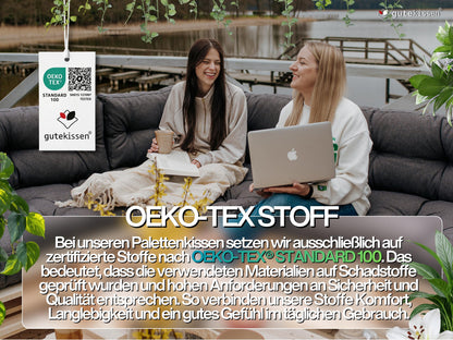 Gutekissen Palettenkissen Sitzkissen 120x60, gesteppt, Anthrazit