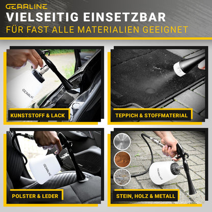 GEARLINE Druckluft Reinigungspistole Set mit Wassertank & 2 Düsen