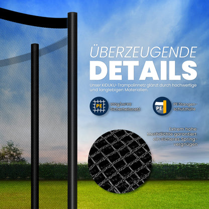 KIDUKU Trampolin Ersatznetz Sicherheitsnetz Ø 366 cm, 8 Stangen