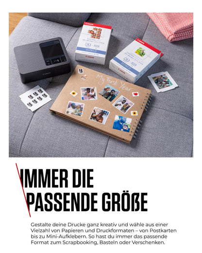 Canon SELPHY CP1500 Mobiler Fotodrucker - Weiss mit Papierset