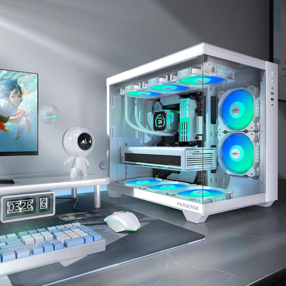MUSETEX Y6 Gaming ATX Mid Tower PC Gehäuse - Reinweiss