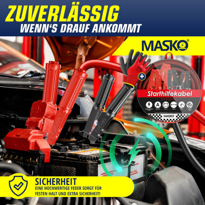 MASKO Starthilfekabel Überbrückungskabel 6 m 50 mm² 3000 A 12/24 V