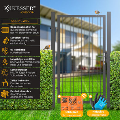 KESSER Gartentor Premium Zauntor 160x106cm Anthrazit