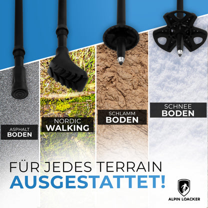 ALPIN LOACKER Trekkingstöcke faltbar Carbon - Korkgriff 115-135 cm