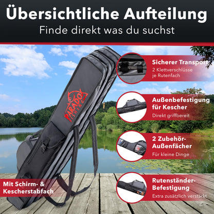 Paradox Fishing Rutentasche Angeltasche 150cm - 4 Fächer
