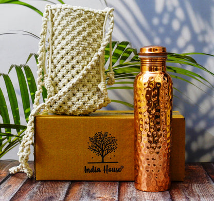 India House Kupferflasche handgefertigt graviert 1000 ml