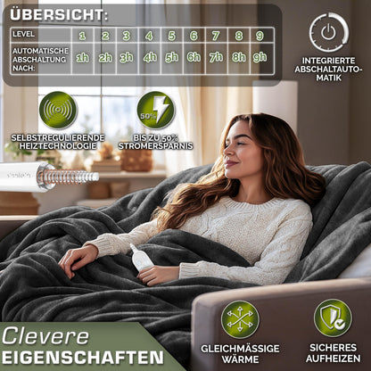 sinnlein Heizdecke Elektrisch Plüsch - XXL 200x180 cm