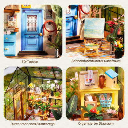 Rolife Miniatur Haus Cathys Blumenhaus DG104, 3D Holzpuzzle mit LED