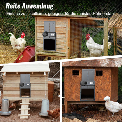 CHAMUTY Automatische Hühnerklappe Aluminium mit Timer und Display