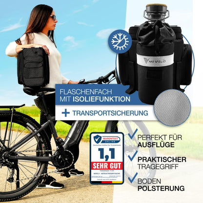 MIVELO Gepäckträgertasche GTE wasserabweisend erweiterbar 20L schwarz