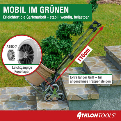 ATHLON TOOLS Treppen-Sackkarre, klappbar, Aluminium, 70 kg Tragkraft