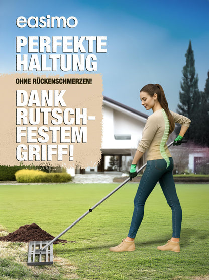 easimo Rasenrakel 80x30 cm – Nivellierwerkzeug aus Stahl