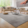 Paco Home Wohnzimmerteppich waschbar rutschfest Grau 200x280 cm – einfarbig in Felloptik