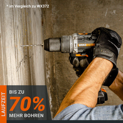 WORX NITRO WX352 Akku-Schlagbohrschrauber Set 20V bürstenlos 60Nm