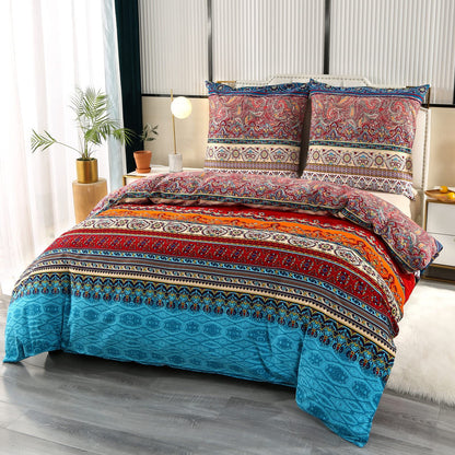 Qucover Bettwäsche 135x200 cm Baumwolle Boho mit Kissenbezug 80x80 cm