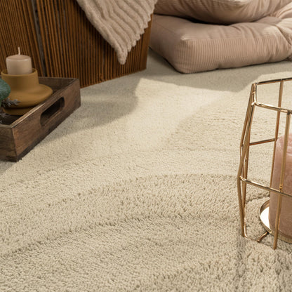 Paco Home Kurzflor Teppich waschbar rutschfest, Beige, 200x280 cm