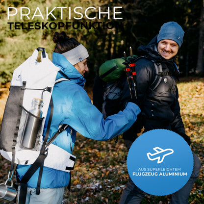 ALPIN LOACKER Teleskop Wanderstöcke Aluminium mit Korkgriff, blau