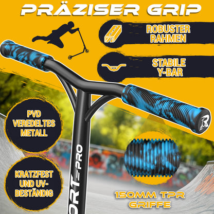 RE:SPORT REVO PRO Stunt Scooter 110 mm Rainbow Blaze mit Ständer