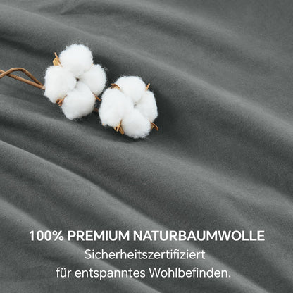BEDELITE Bettwäsche-Set 135x200 cm Baumwolle 4-teilig Dunkelgrau