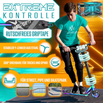 KESSER® Stunt Scooter X-Limit Stuntscooter - Rainbow