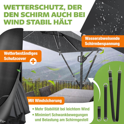 KESSER Ampelschirm rechteckig mit Kurbel 250 x 250 cm Anthrazit