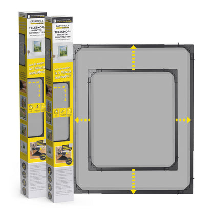 EASYmaxx Insect Protect Teleskop-Fliegengitter Fenster, 2er-Set mit Rahmen in Anthrazit und integriertem Netz