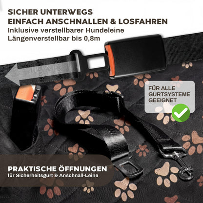 Hainberger Hundedecke Auto Rückbank 4-in-1 wasserdicht 137x147 cm