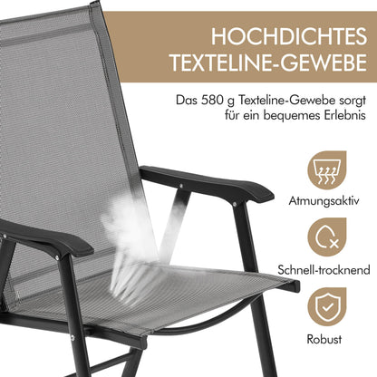 Yaheetech Gartenstühle 4er Set, klappbare Hochlehner bis 150 kg, Grau