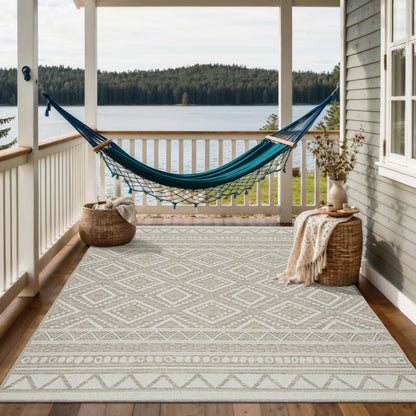 the carpet Calgary Outdoor Teppich Flachgewebe Beige 140 x 200 cm