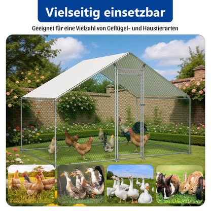 Thanaddo Hühnerstall 3x2 m, Kleintierstall aus verzinktem Stahl
