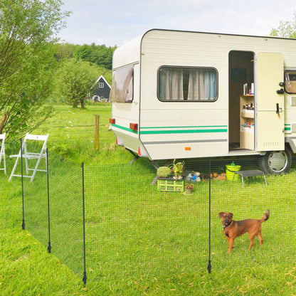 Arebos Mobiler Begrenzungszaun 25 m, 90 cm hoch, mit 15 Pfosten