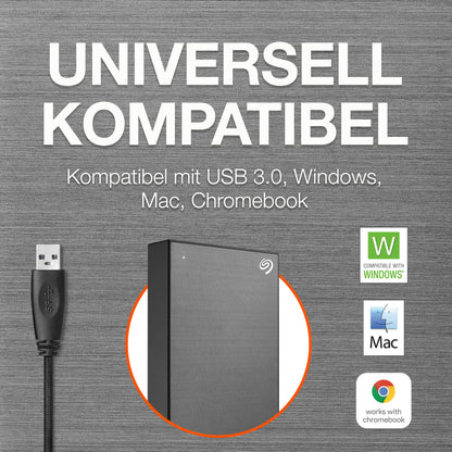 Seagate One Touch 5TB Tragbare Externe Festplatte Space Gray