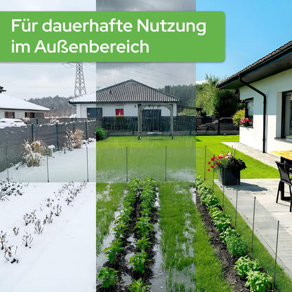Arebos Mobiler Begrenzungszaun 25 m, 90 cm hoch, mit 15 Pfosten
