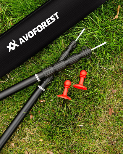 AVOFOREST Teleskop-Zeltstangen Aluminium, 88–265 cm, schwarz, 2er-Set