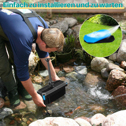 Biling Teichfilter Komplettset mit Pumpe 2500 l/h für Gartenteich