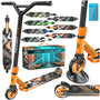 KESSER Stunt Scooter X-Limit – Robuster Trickscooter Orange. Oranger Stunt-Scooter mit Aluminium-Deck. Ideal für Tricks im Skatepark.