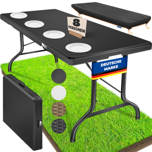 KESSER® Klapptisch Buffettisch Kunststoff 183x76cm Anthrazit. Anthrazitfarbener, klappbarer Buffettisch für Events und Gastronomie.