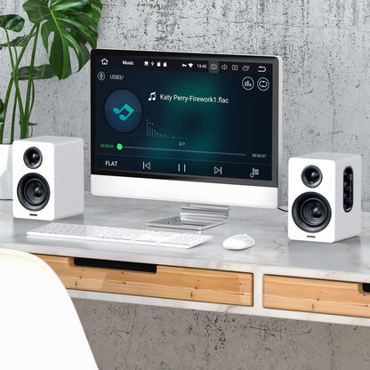 Sanyun SW208 Aktive Bluetooth Regallautsprecher – Weiss