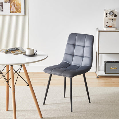Deuline Milano Esszimmerstühle Samtbezug Grau 2er-Set