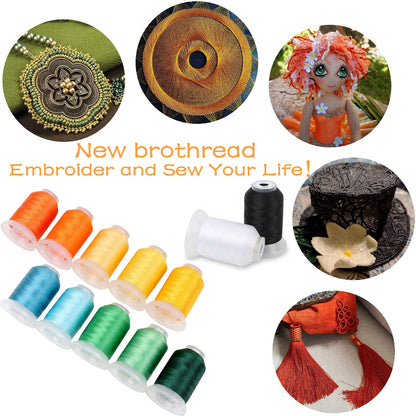 New brothread Maschinenstickgarn Set 63 Farben Polyester 500 m
