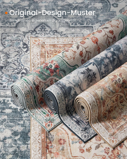 SONGMICS Home Vintage Teppich 160 x 230 cm, waschbar, Taubengrau