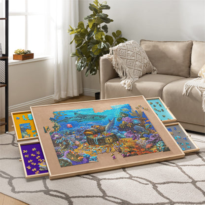 Becko Puzzletisch verstellbar mit 4 Schubladen bis 1500 Teile