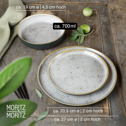 Moritz & Moritz TERRA 18-tlg Geschirrset grau Porzellan